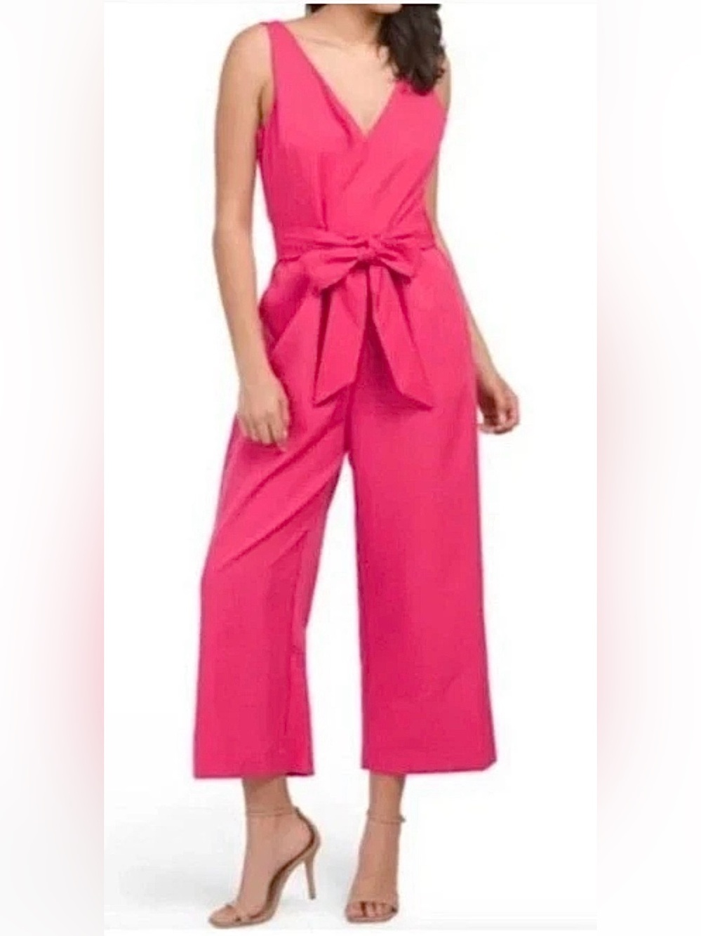 Sam Edelman hot pink sleeveless crop wide-leg jumpsuit NWT